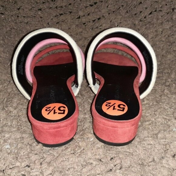 REBECCA MINKOFF-Kade-Red Ombre Tubular Strap Suede Slides-Sz 5.5-NWOB - Picture 5 of 7